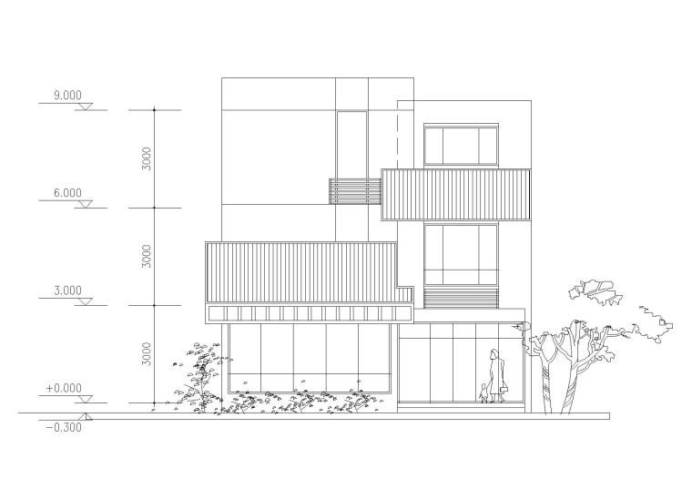 新世纪安居型农村住宅建筑施工图-02安居型农村住宅南立面图