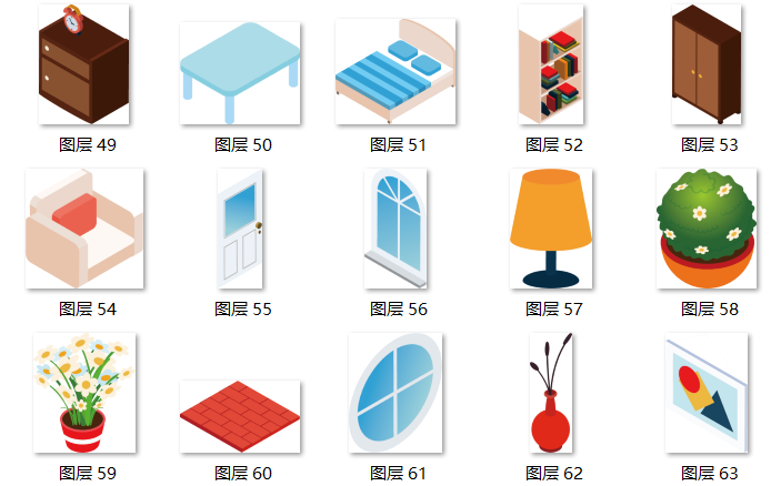 139个家具轴测效果图贴图素材-室内-缩略图（4）