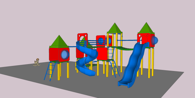儿童游乐设施su模型（滑梯）-儿童游乐设施2