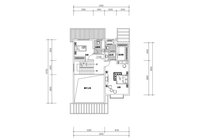 新世纪安居型农村住宅建筑施工图-04安居型农村住宅二层平面图