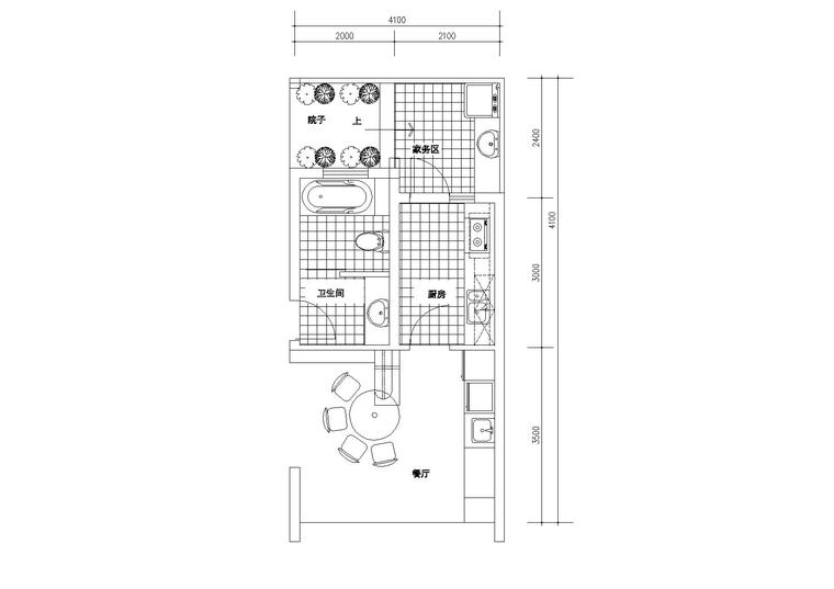 新世纪安居型农村住宅建筑施工图-08安居型农村住宅厨房平面图