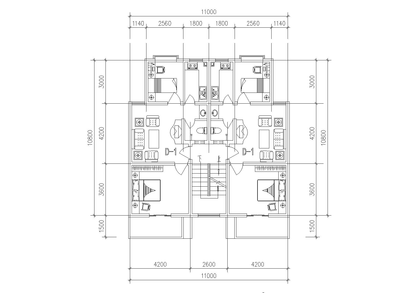 多套高层一梯两户户型平面图（CAD）-建筑户型图-筑龙建筑设计论坛