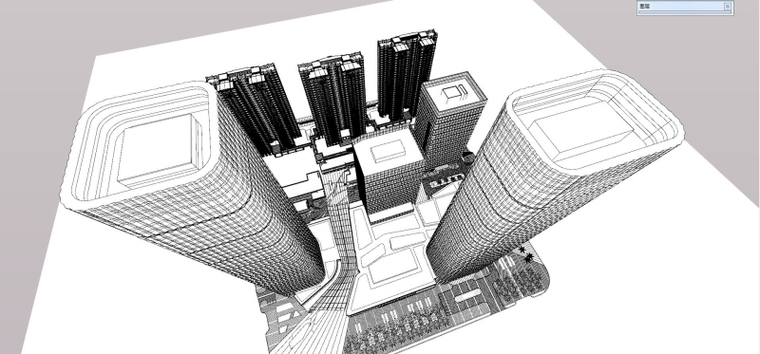 [广东]现代风格绿地中心建筑模型-佛山禅城知名地产中心 UA国际 (3)