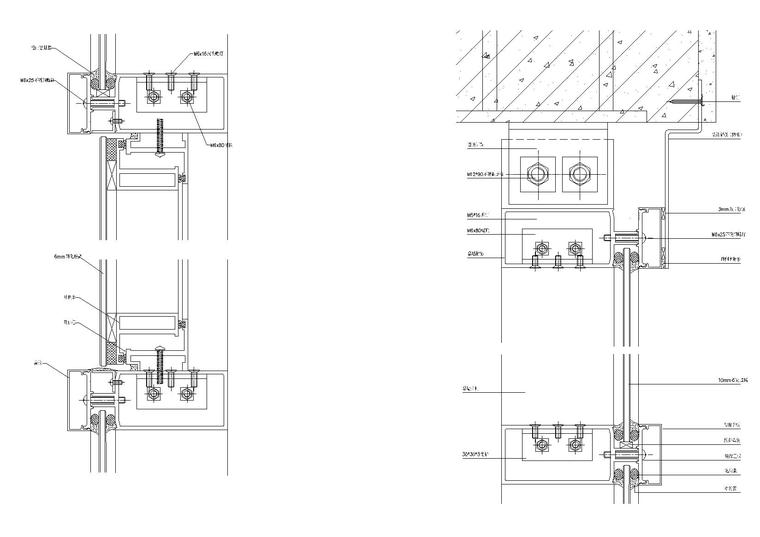 节点分析1：玻璃幕墙.玻璃隔断施工节点-明框节点-模型2