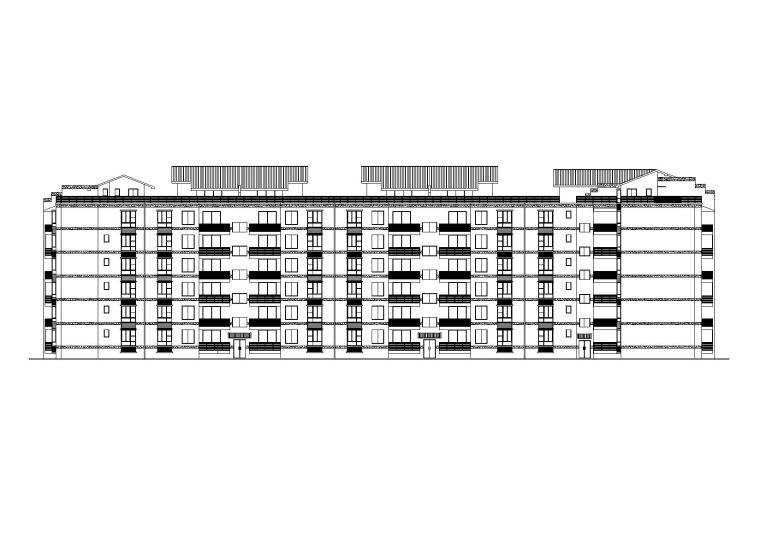 一梯两户三室两厅平面视频资料下载-[四川]天香园阁楼多层住宅楼建筑施工图