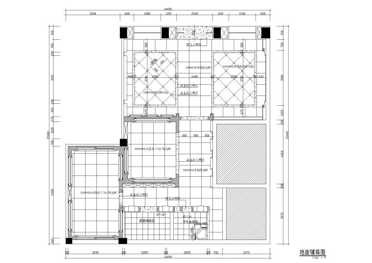 君澜吊顶生活馆设计施工图+效果图+门头-地面铺装图