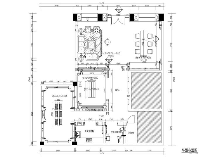 现代化吊顶装修效果图资料下载-君澜吊顶生活馆设计施工图+效果图+门头