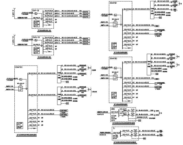 广州商业综合体电气图纸含商业、办公、人防-配电箱系统图