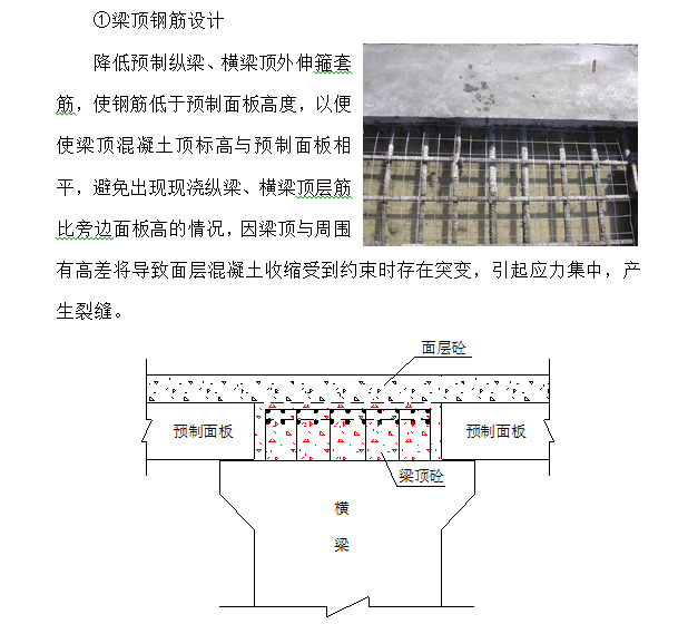 [浙江]水运工程主要质量通病防治手册(word)-梁顶钢筋设计