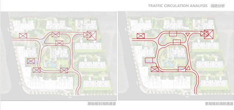 [浙江]高档居住区景观方案深化设计文本-消防分析