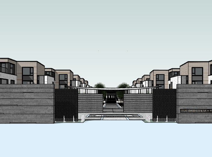建筑高层住区模型资料下载-[江苏]青剑湖别墅住区项目建筑模型设计