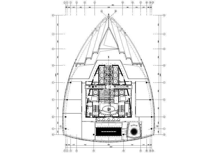 [上海]中融碧玉蓝天会所装饰工程施工图-43F天花尺寸图