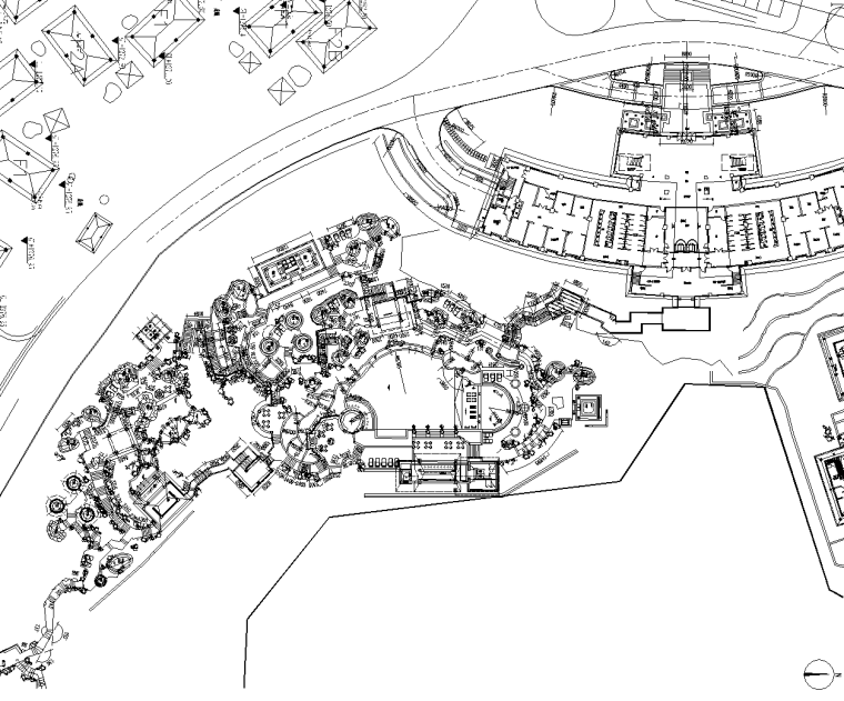 泡池度假区施工图资料下载-[云南]温泉度假区景观CAD施工图-含水电结构