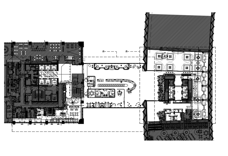 [重庆]五星特色洲际酒店公区&客房施工图-3连廊天桥及塔四北42层总平面图