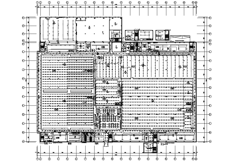 山东德州工业厂房电气及自控专业施工图-照明平面图