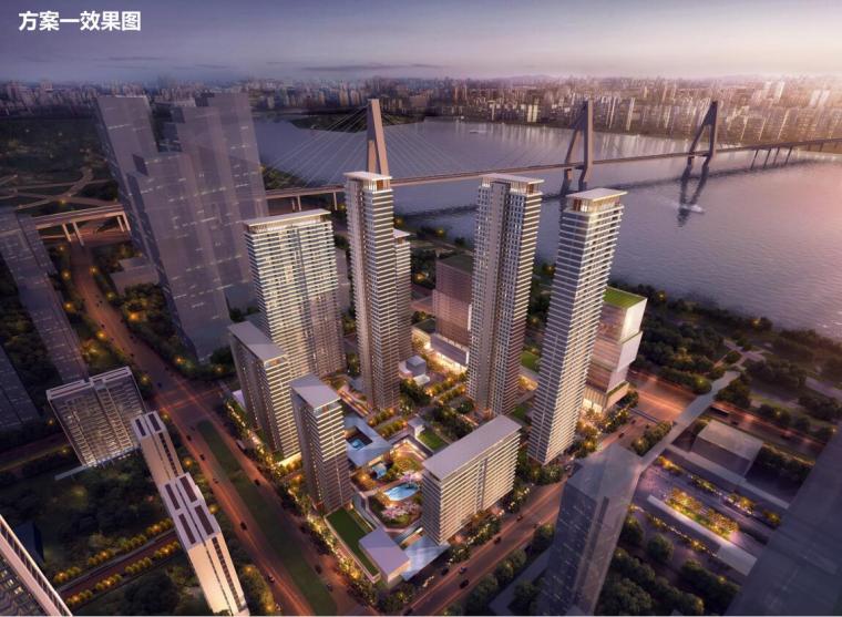 中式风格解析资料下载-[湖北]新中式风格滨江金融城建筑方案设计