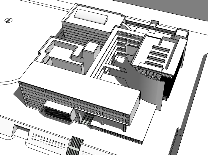oulu大学主要建筑资料下载-深圳大学建筑系馆建筑模型设计