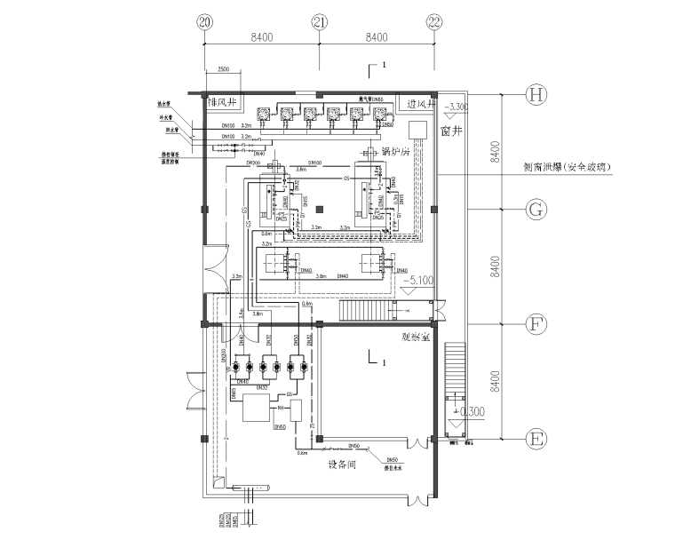 4吨锅炉房建筑图纸资料下载-蒸汽锅炉房热力系统、事故通风设计施工图