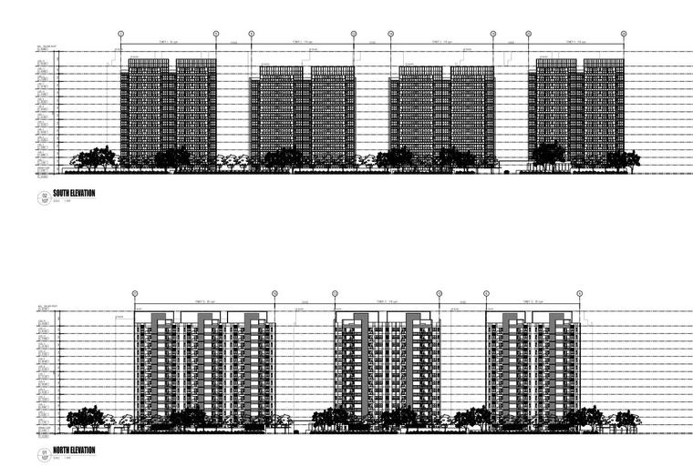 [上海]现代风格豪宅建筑方案文本-立面图