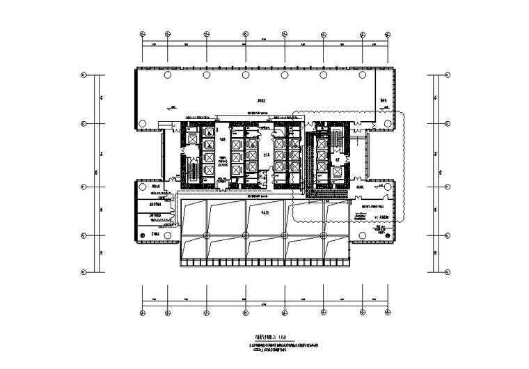 天津超高层银行金融建筑强弱电施工图-母线走线平面图