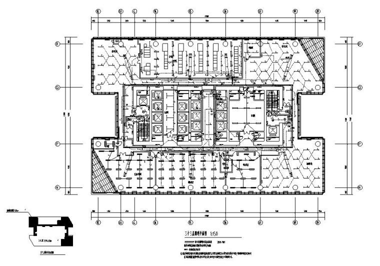 天津超高层银行金融建筑强弱电施工图-照明平面图-2