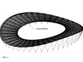 马鞍型单层索网膜结构体育场钢屋盖结构图