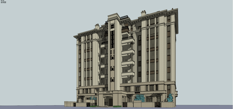 知名地产琥珀俊园洋房+小高层建筑模型-知名地产琥珀俊园 洋房+小高层 (7)