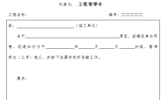 建筑开工令资料下载-工程开工、复工、停工管理规定