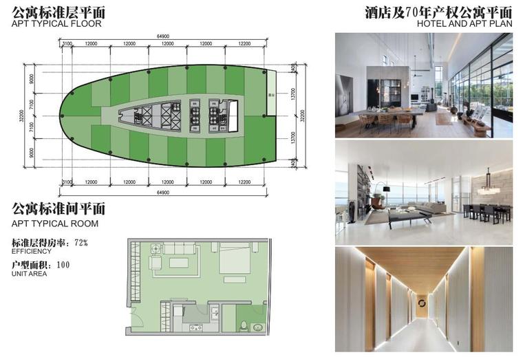 [江苏]大型综合酒店商业住宅办公建筑设计-公寓标准平面图