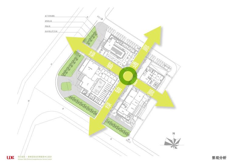 [四川]现代风格政务服务建筑方案设计-景观分析