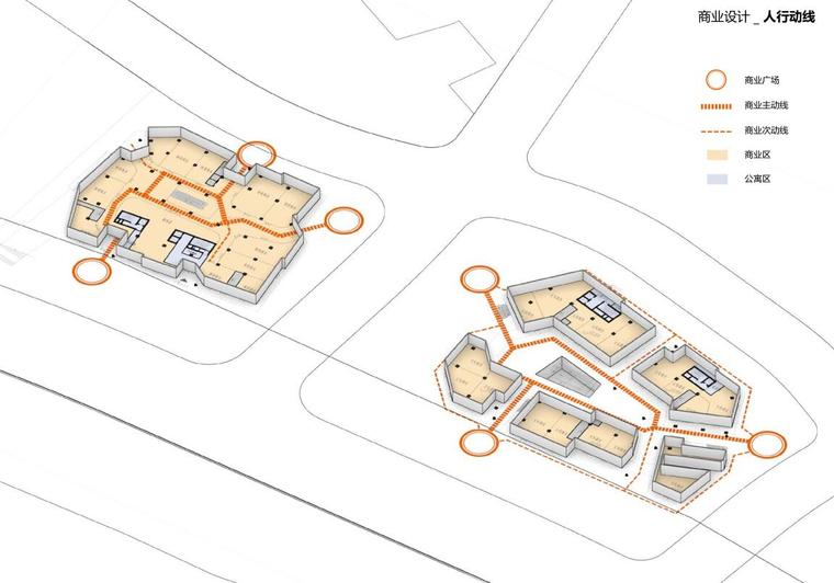 [湖北]现代风格商业建筑方案设计-商业设计 _ 人行动线