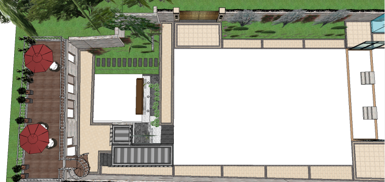 别墅庭院景观方案设计、庭院景观设计SU模型-14