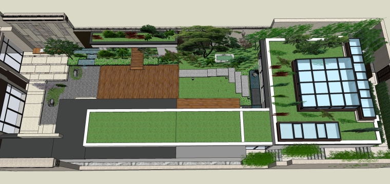 别墅庭院设计skp资料下载-别墅庭院景观方案设计
