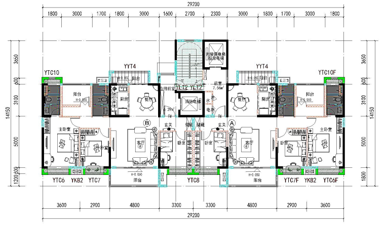 [珠海]知名地产装配式建筑实施方案(2018年)-56 15-20栋标准层预制构件布置图