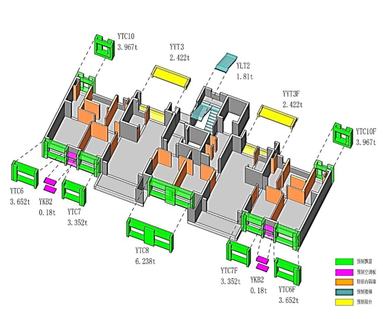 [珠海]知名地产装配式建筑实施方案(2018年)-57 15-20栋标准层预制构件布置图