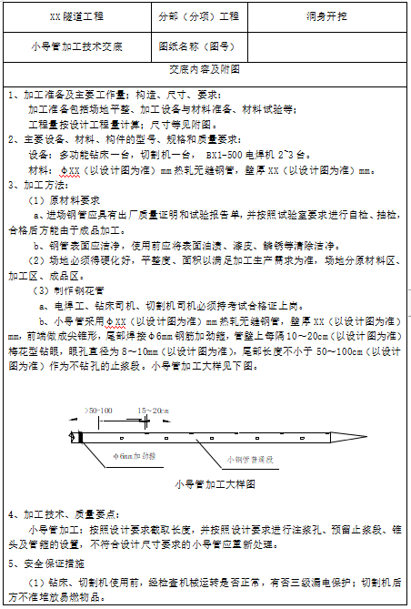 隧道施工技术交底样本汇编（214页，69套）-隧道工程技术交底