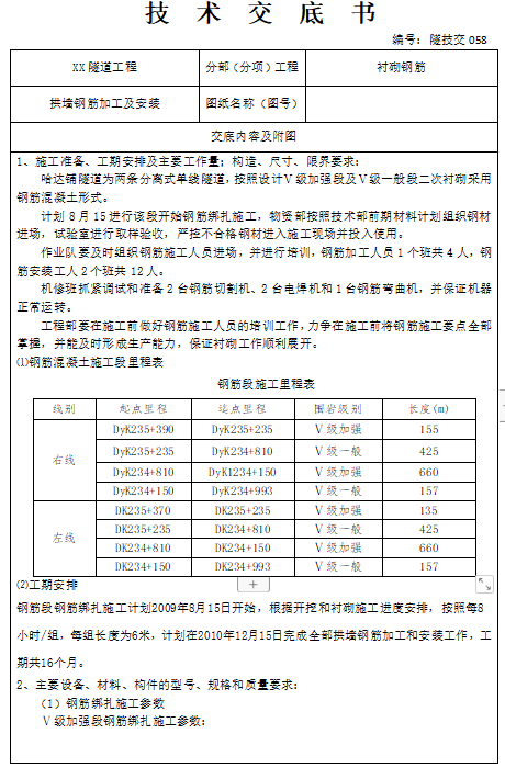 隧道施工技术交底样本汇编（214页，69套）-隧道工程技术交底2