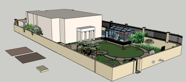 景观水池方案设计资料下载-别墅景观方案设计模型