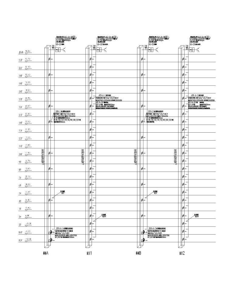 苏州金融街商业办公综合体暖通设计施工图-正压送风系统原理图