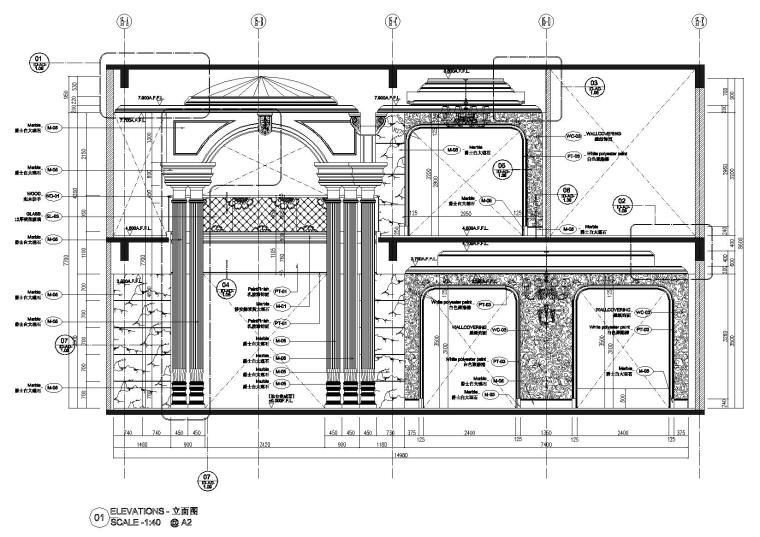 [杭州]云澜湾会所装饰施工图+效果图+水电-立面图