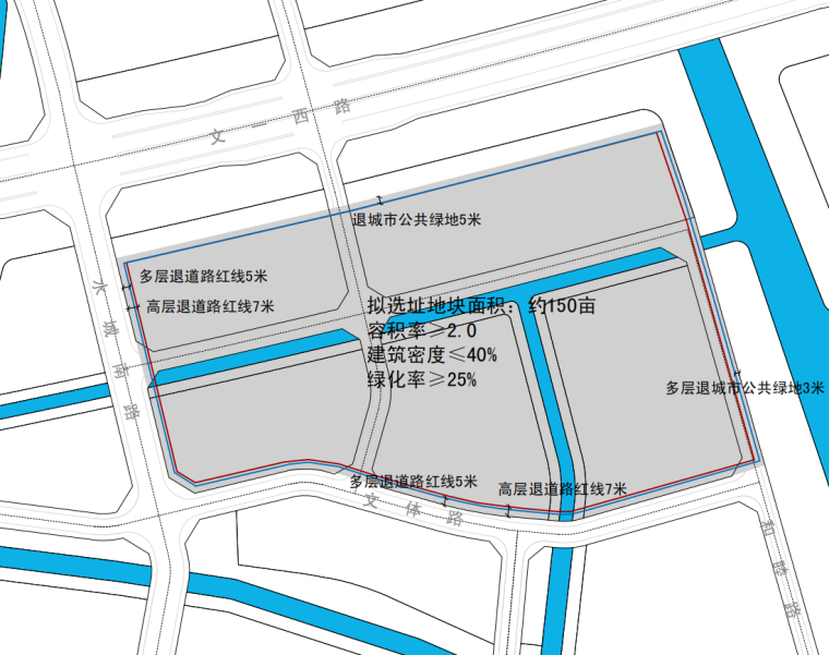[浙江]杭州郊区生态办公产业园区建筑方案图-郊区生态办公产业园区方案基地范围