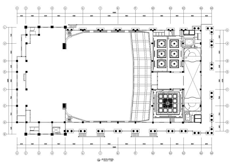 [江阴]三毛集团国际会议展览中心CAD施工图-天花图