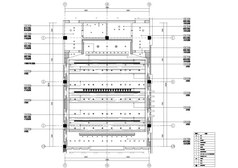 [江西]大院设计_永联村物业管理用房施工图-一层阶梯会议中心顶面布置图