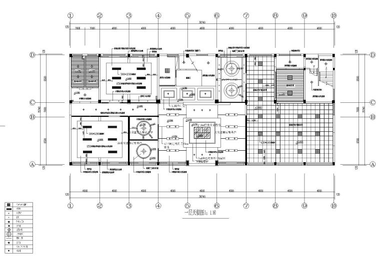 [浙江]力洋鸣数控办公楼室内装饰工程施工图-一层天花布置图