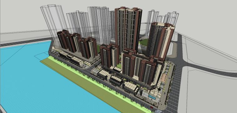 俏江南北京裕翔欧陆店资料下载-欧陆风格住宅建筑模型设计