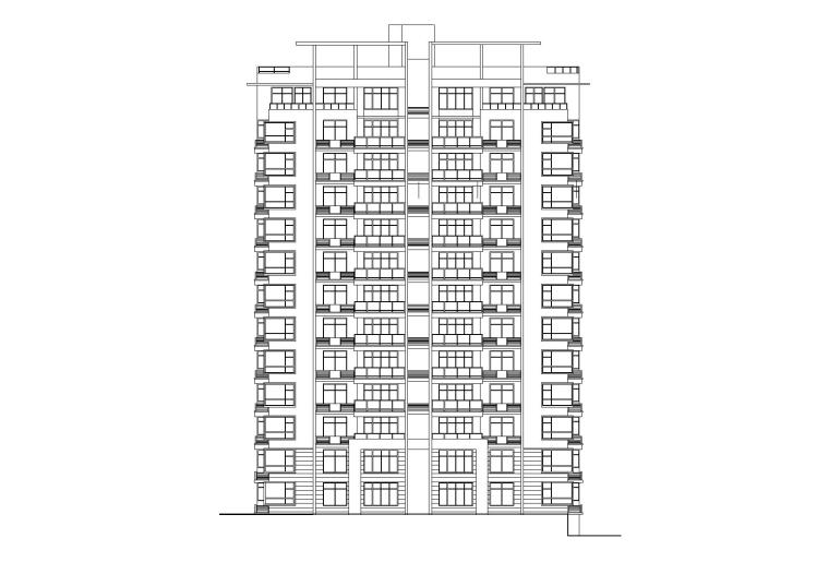 1一梯两户住宅施工图资料下载-小高层一梯两户四室两厅两卫居住建筑施工图