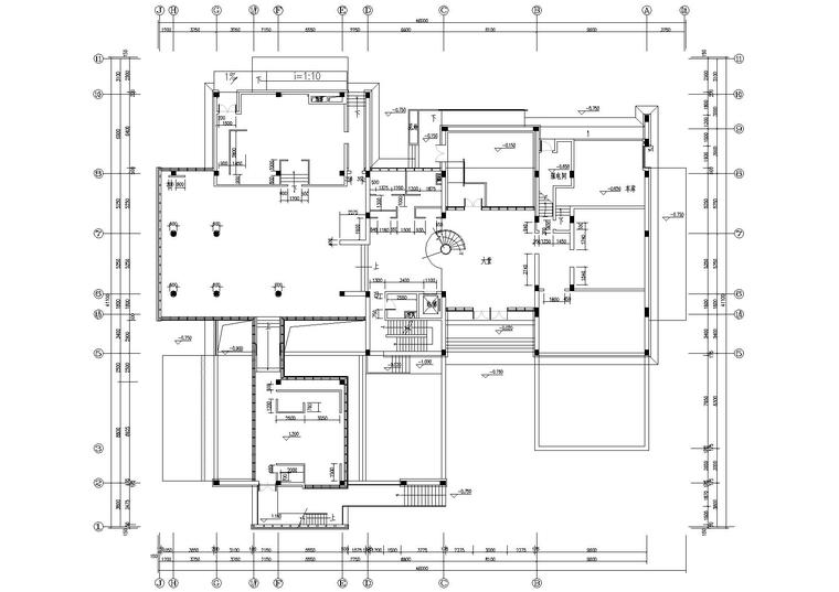 [成都]青羊南区A2栋办公楼装修工程施工图-隔墙尺寸图