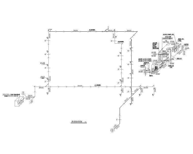 教师进修学校综合楼给排水设计施工图-消火栓给水系统图