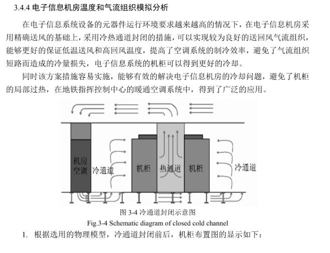 暖通空调系统设计-地铁指挥中心学士论文-冷通道封闭示意图