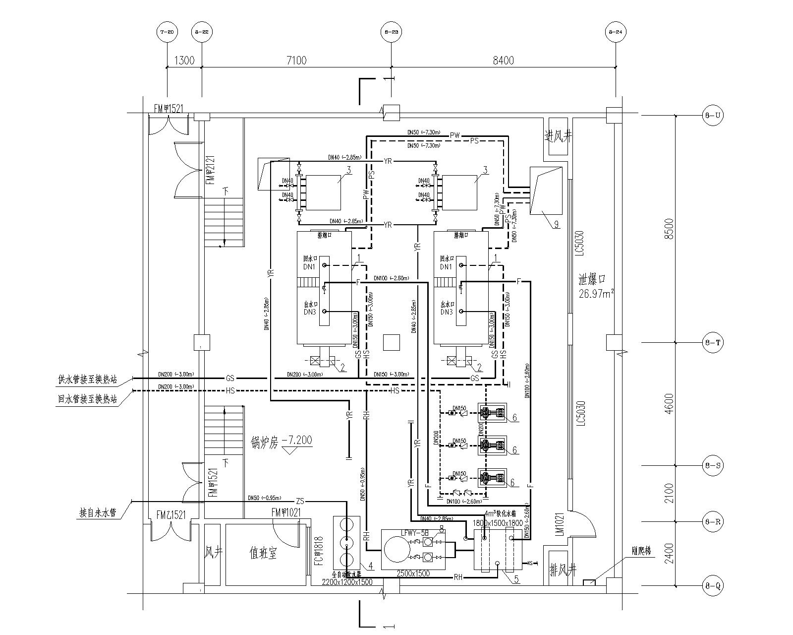 燃气常压热水锅炉房设计施工图